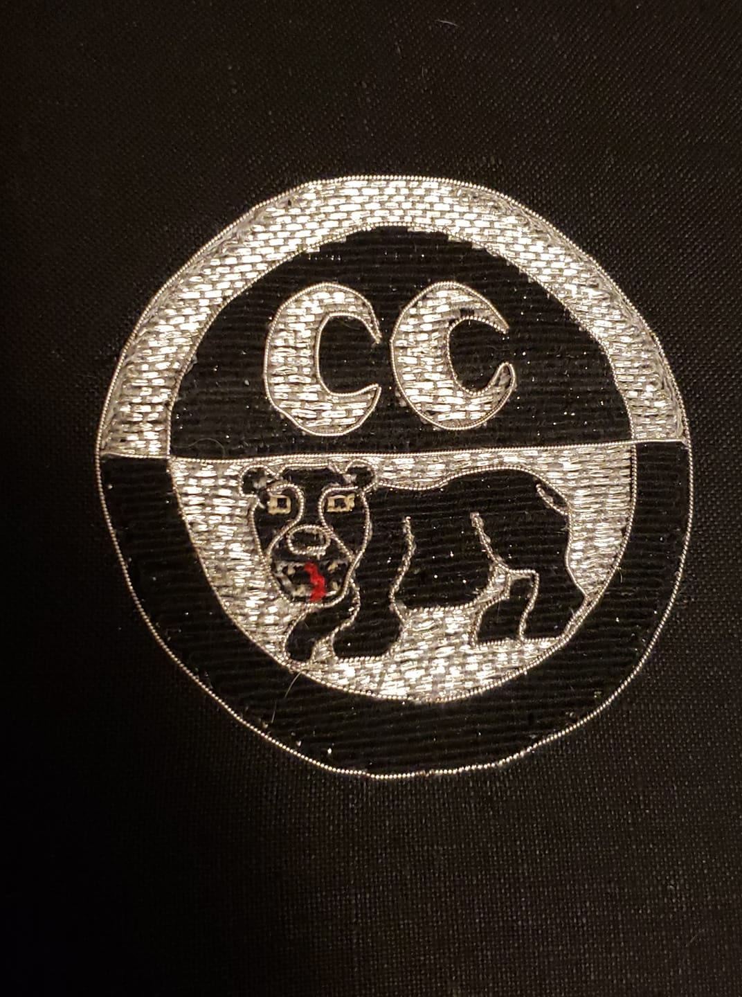 Silver Thread Embroidered Bear